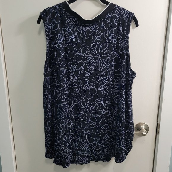 2X Joe Fresh Sleeveless Floral High Neck Top - Picture 3 of 8